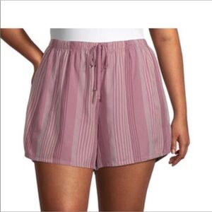 Ambrielle sleep lounge shorts Woman’s 2X plus mauve stripe with pockets